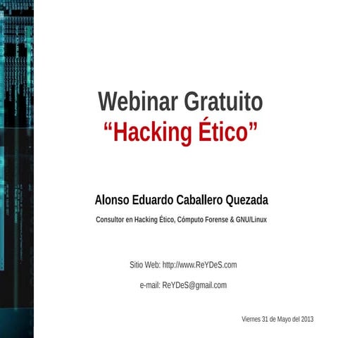 Webinar Gratuito "Hacking Ético"