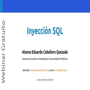 Webinar Gratuito: "Inyección SQL"