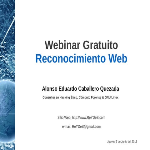 Webinar Gratuito "Reconocimiento Web"