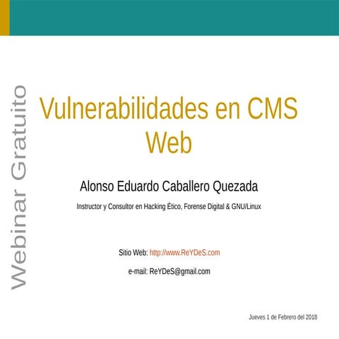 Webinar Gratuito: Vulnerabilidades en CMS Web
