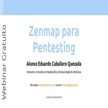 Webinar Gratuito: "Zenmap para Pentesting"