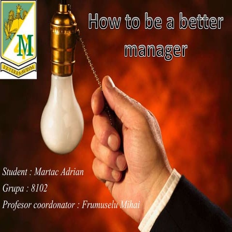 How to Be a Good Manager | PPTX