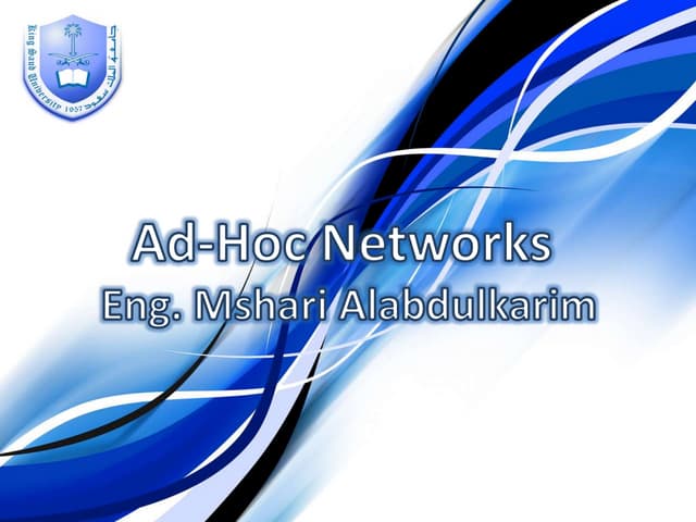 Ad-Hoc Networks