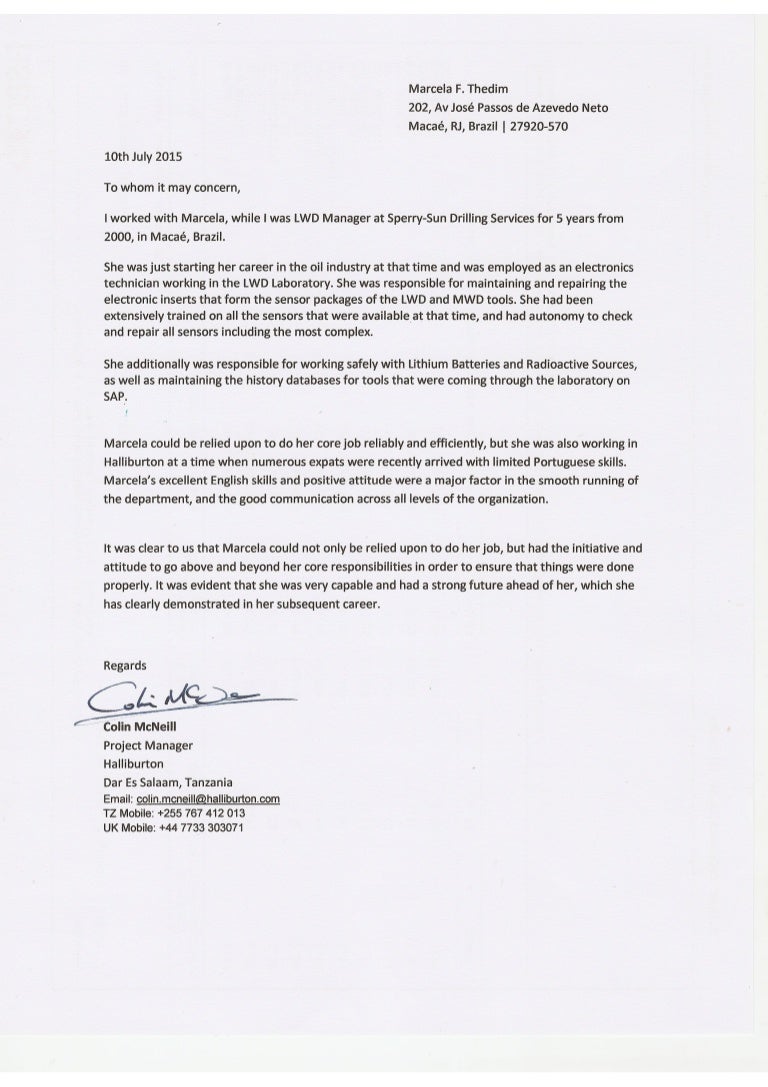 recommendation letter halliburton how to start a letter of recommendation