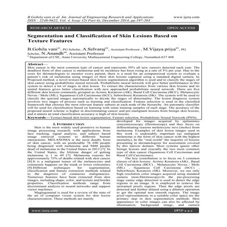 Segmentation and Classification of Skin Lesions Based on Texture Features