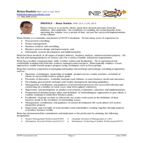 Brian Durkin Resume - July 2016