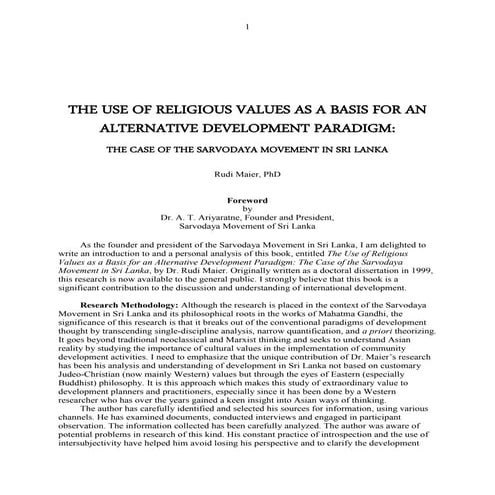 Ariyaratne Introduction