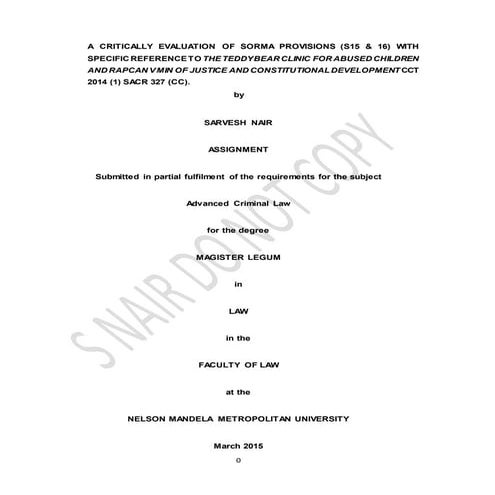 1 CRIM ASSIGNMENT Teddy Bear Clinic