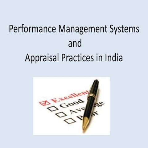 Performance Managment and Appraisal systems