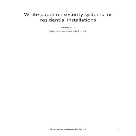 White Paper on Security Systems for residential installations - Version 2.0 - Jan 2017