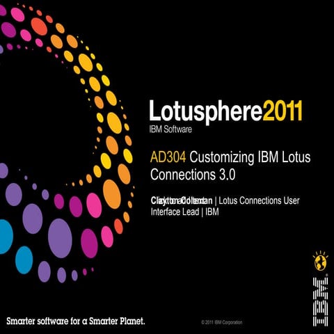 Customizing IBM Connections 3.0 - LS11 AD304