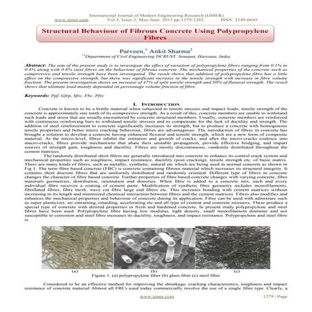 Structural Behaviour of Fibrous Concrete Using Polypropylene Fibres