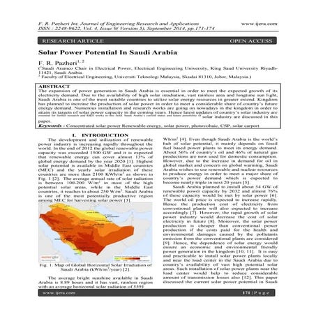 Solar Power Potential In Saudi Arabia | PDF