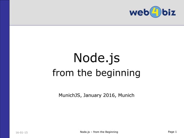 MunichJS - node.js - from the beginning