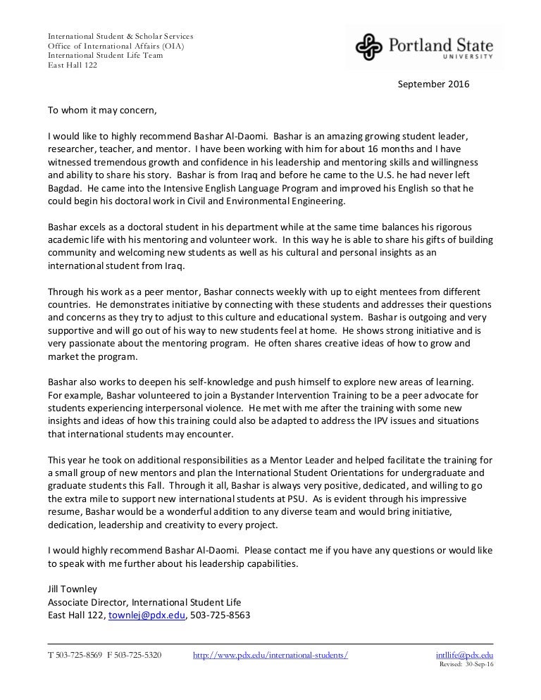 bashar letter of recommendation fall 2016 bad letter of recommendation