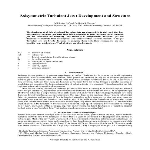 Axisymmetric Turbulent Jet