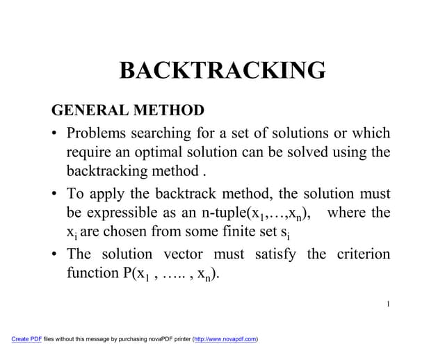 backtracking algorithms of ada