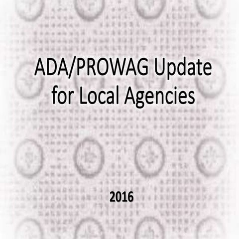 ADA PROWAG Update for Local Agencies