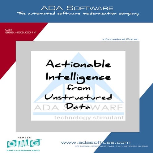 Actionable Intelligence From Unstructured Data using MDA