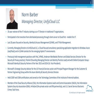 Norm Barber At-a-Glance 2015