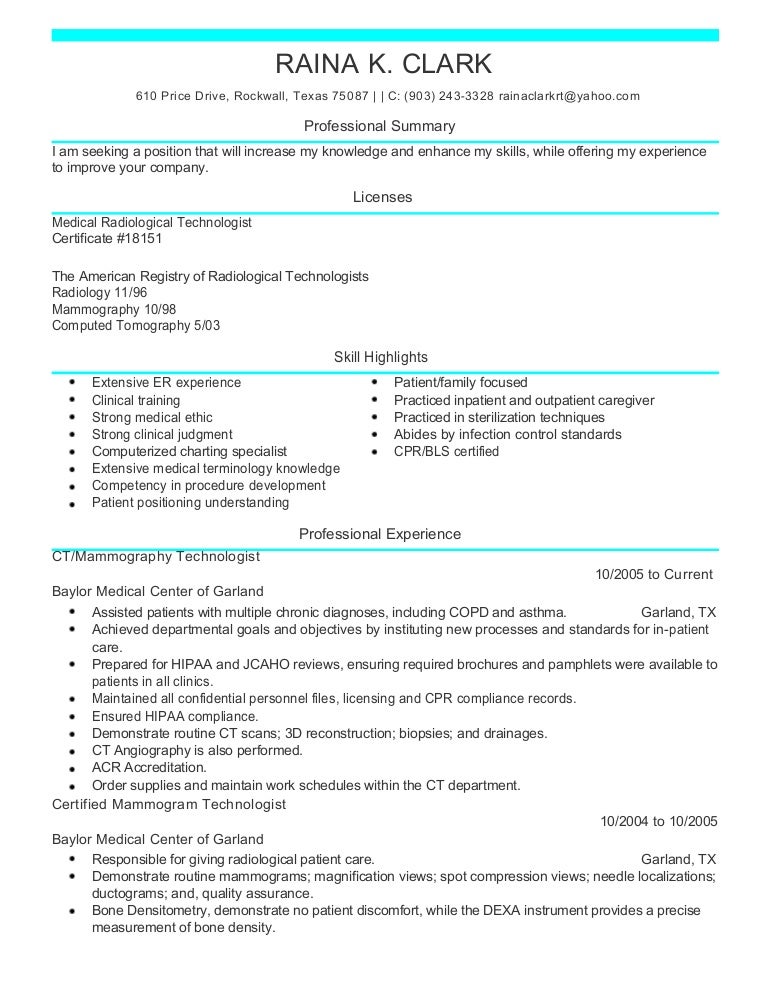 raina ct medical resume