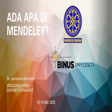 Ada Apa di Mendeley? Pelatihan Penelitian Daring