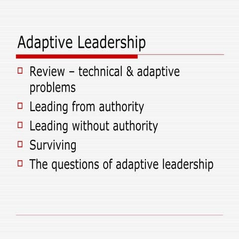 Adaptive leadership | PDF