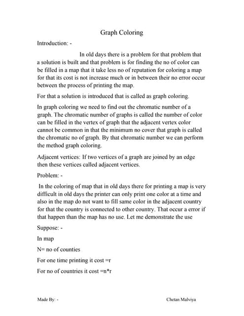 Graph coloring using backtracking | PPTX