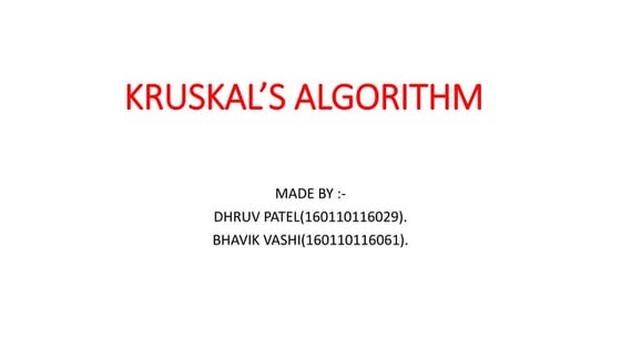 Kruskal Algorithm