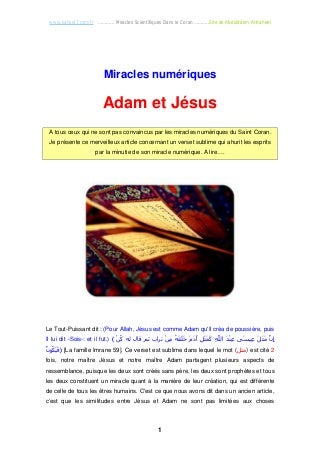 Adam et Jésus et le miraculeux chiffre 7 