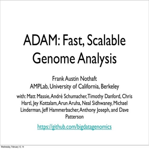 Strata Big Data Science Talk on ADAM