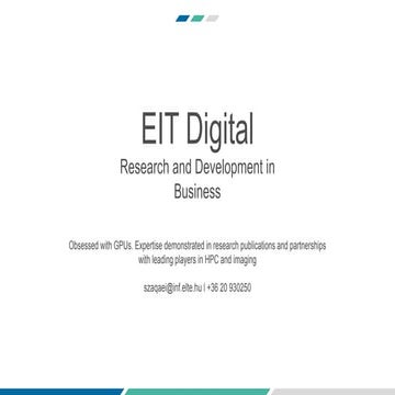 EIT Digital - Research and Development in Business