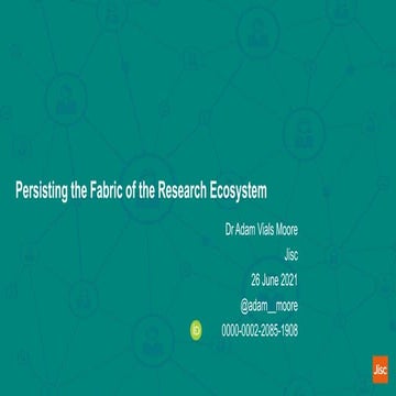 Persisting the fabric of the research ecosystem