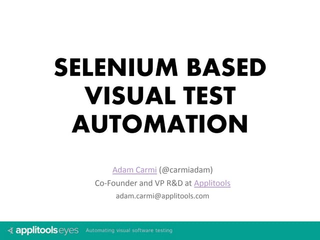 Selenium-based Visual Test Automation