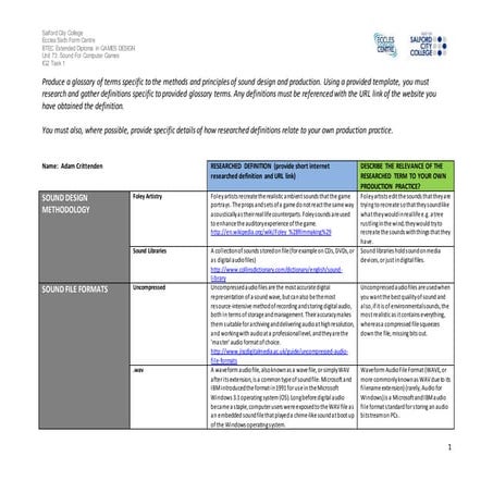 Adam Crittenden Sound Glossary Original