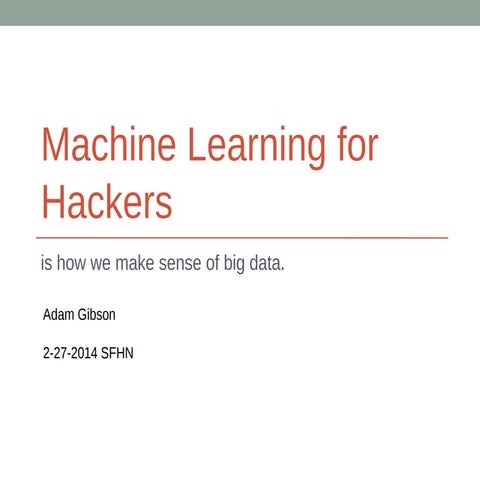San Francisco Hacker News - Machine Learning for Hackers