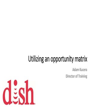 Utilizing an Opportunity Matrix