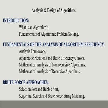 Introduction to algorithms | PPTX