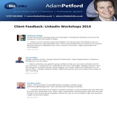LinkedIn for Sales Teams - Client Feedback | DOCX