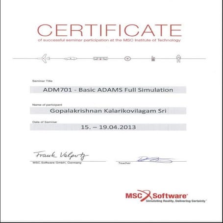 Computational Fluid Dynamics certificate - CD adapco | PDF