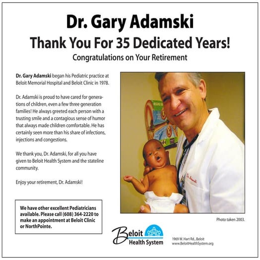 Adamski retirement ad 2013