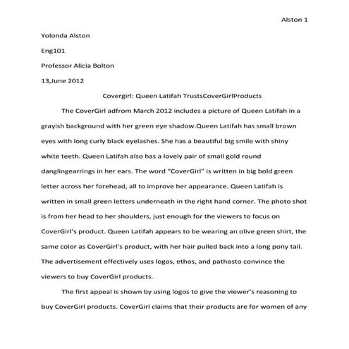 Ad analysis essay
