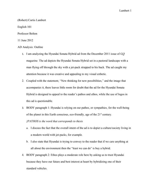 Ad analysis essay