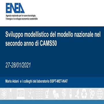 Sviluppo modellistico del modello nazionale nel secondo anno di CAMS50