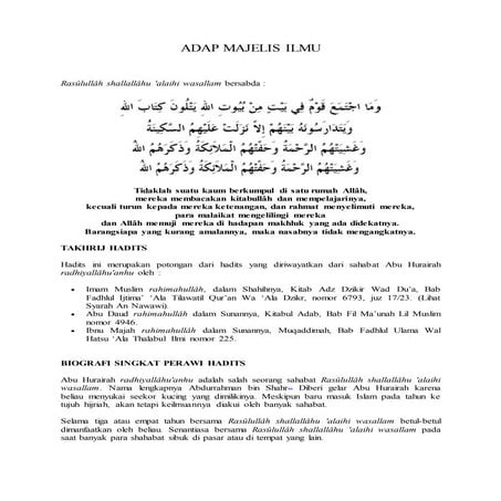 ADAB MAJLIS ILMU
