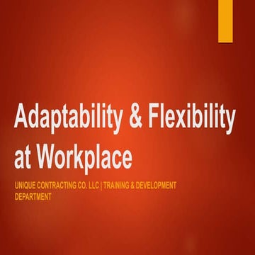 Adaptability & Flexibility