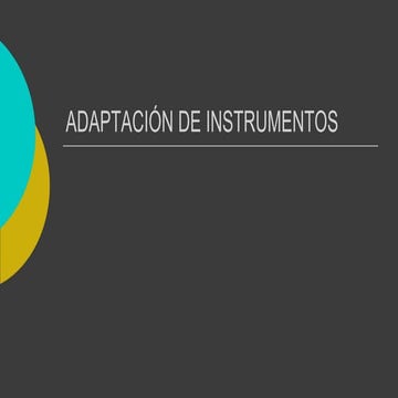 Adaptación de instrumentos | PPTX