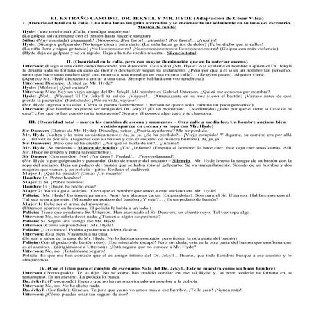 Adaptación a guion teatral de Dr. Jekyll y Mr. Hyde