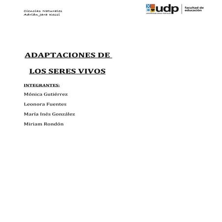 Adaptaciones de los seres vivos ultima
