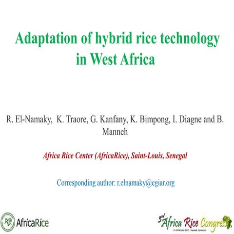 Th1_Adaptation of hybrid rice technology in West Africa | PPTX